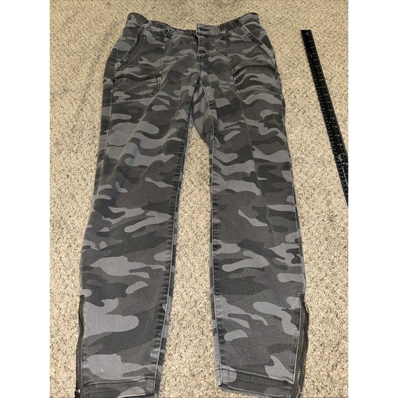 Knox Rose Pants - Knox Rose Utility Ankle Pants Womens 10 Gray Camo Mid-Rise Skinny Zip Fly Casual